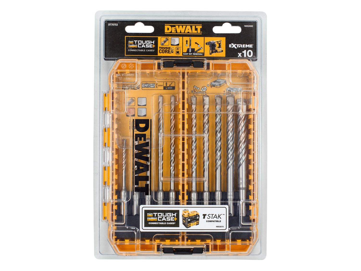 DEWALT DEWDT70753QZ SDS Plus Extreme 2 Drill Bit Set, 10 Piece