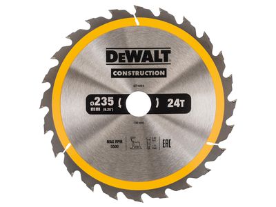 DEWALT DEWDT1954QZ Portable Construction Circular Saw Blade 235 x 30mm x 24T
