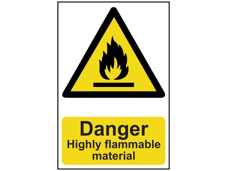 Scan SCA0901 Danger Highly Flammable Material - PVC Sign 200 x 300mm