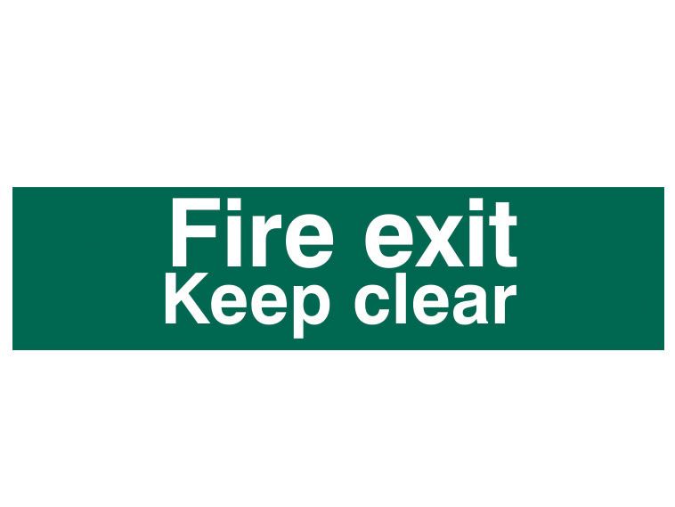 Scan SCA5206 Fire Exit Keep Clear Text Only - PVC Sign 200 x 50mm