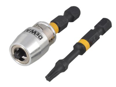 DEWALT DEWDT70537T Impact Torsion Bits TX0 x 50mm (x2) and Magnetic Screwlock Sleeve