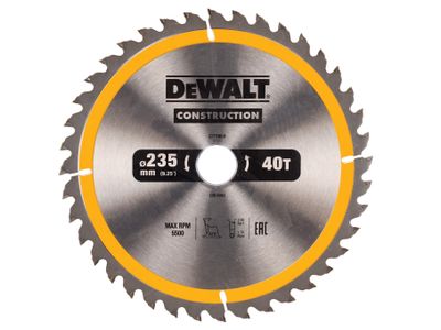 DEWALT DEWDT1955QZ Portable Construction Circular Saw Blade 235 x 30mm x 40T