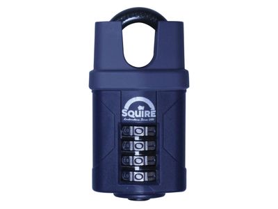 Squire HSQCP40CS CP40CS Combination Padlock 4-Wheel Closed Shackle 40mm