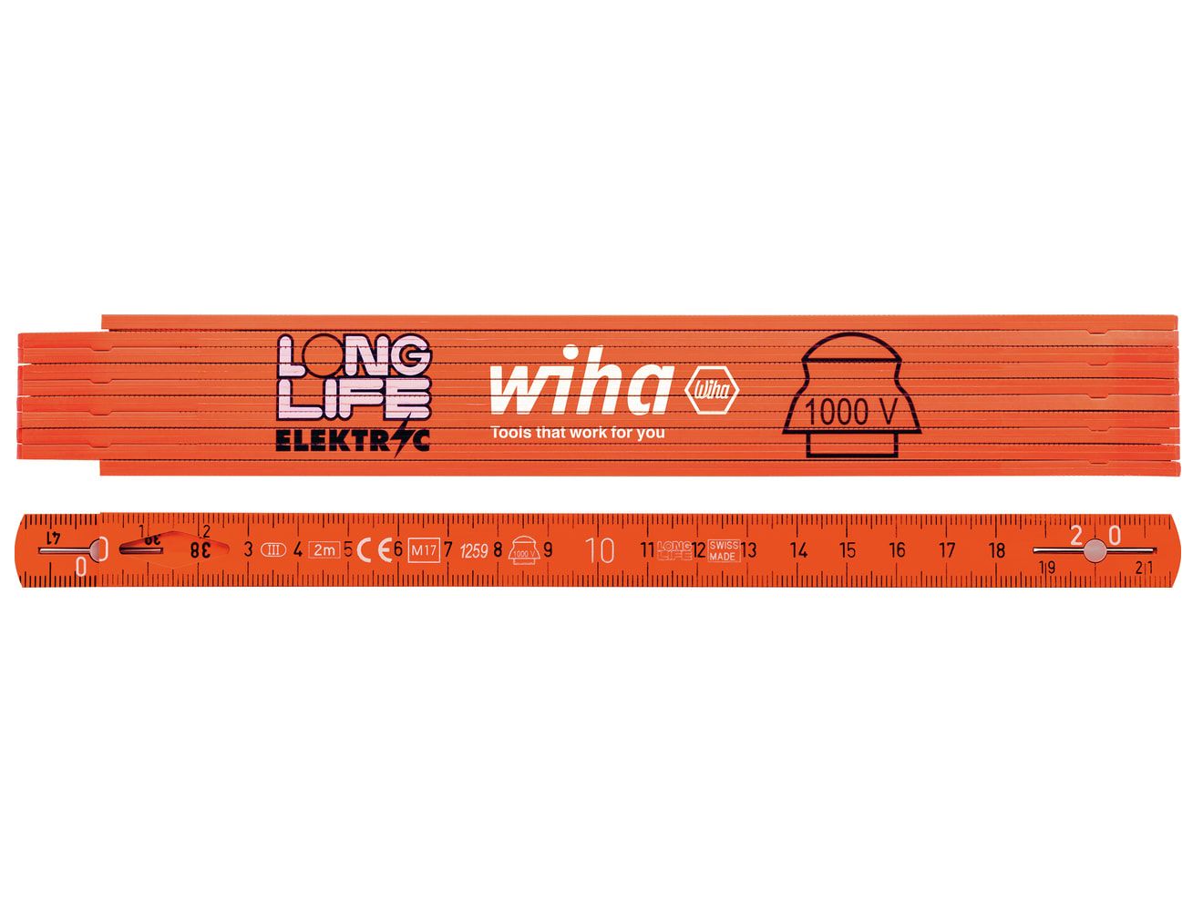 Wiha WHA42068 Longlife Electrician&#39;s Folding Ruler 2m