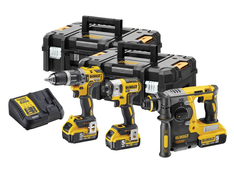Dewalt DCK368P3T 18v XR Brushless 3pc SDS Impact Combi Kit 3 x 18V 5.0Ah Li-ion