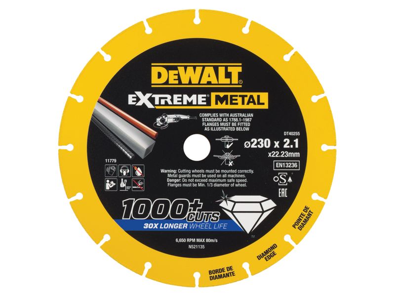 Dewalt DT40255 Extreme Metal Cut Off Saw Blade 230 x 22.23 x 2.10mm
