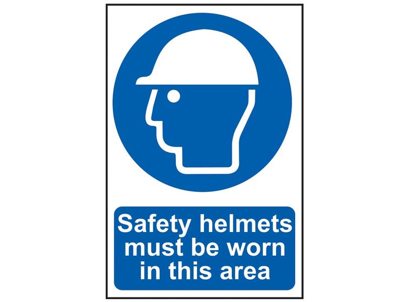 Scan SCA4000 Safety Helmets Must Be Worn In This Area - PVC Sign 400 x 600mm