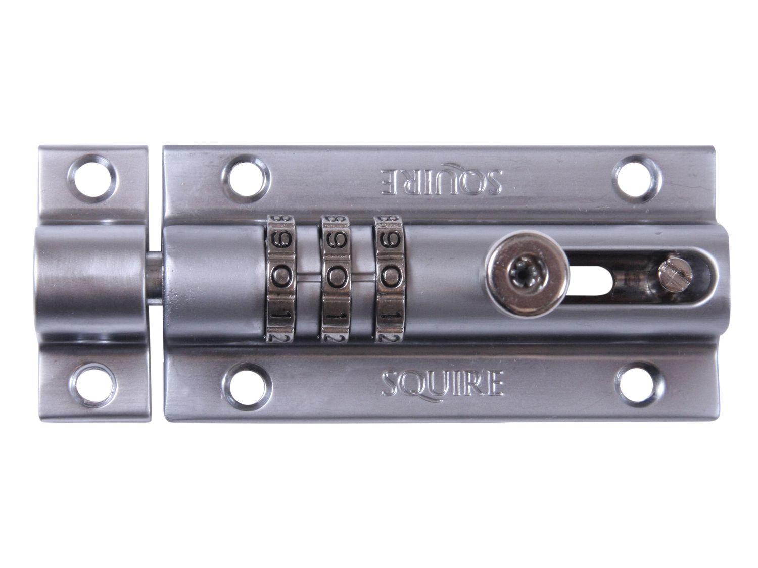 Squire HSQCOMBI3CH CombiBolt 3 Re-Codable Locking Bolt Chrome 92mm