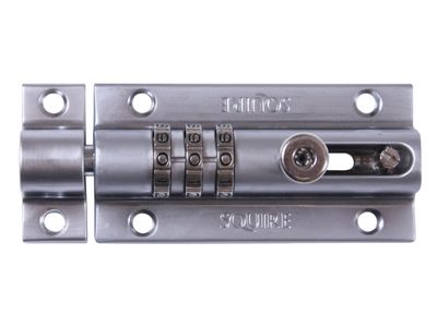 Squire HSQCOMBI3CH CombiBolt 3 Re-Codable Locking Bolt Chrome 92mm