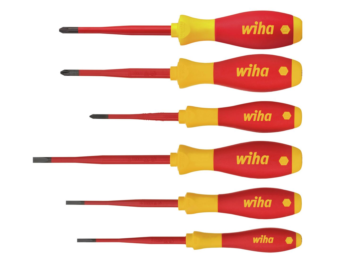 Wiha WHA38362 SoftFinish electric SL/PH/PZS Screwdriver Set, 6 Piece