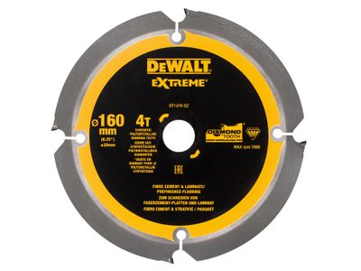 Dewalt DT1470QZ Extreme PCD Fibre Cement Saw Blade 160 x 20mm x 4T