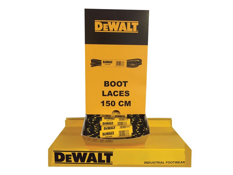 Dewalt Polyester/Cotton Boot Laces 150cm In Dispenser (60 Pairs)