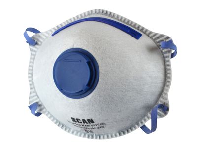 Scan SCAPPEP2OMV Moulded Disposable Odour Mask Valved FFP2 Protection (Pack 3)