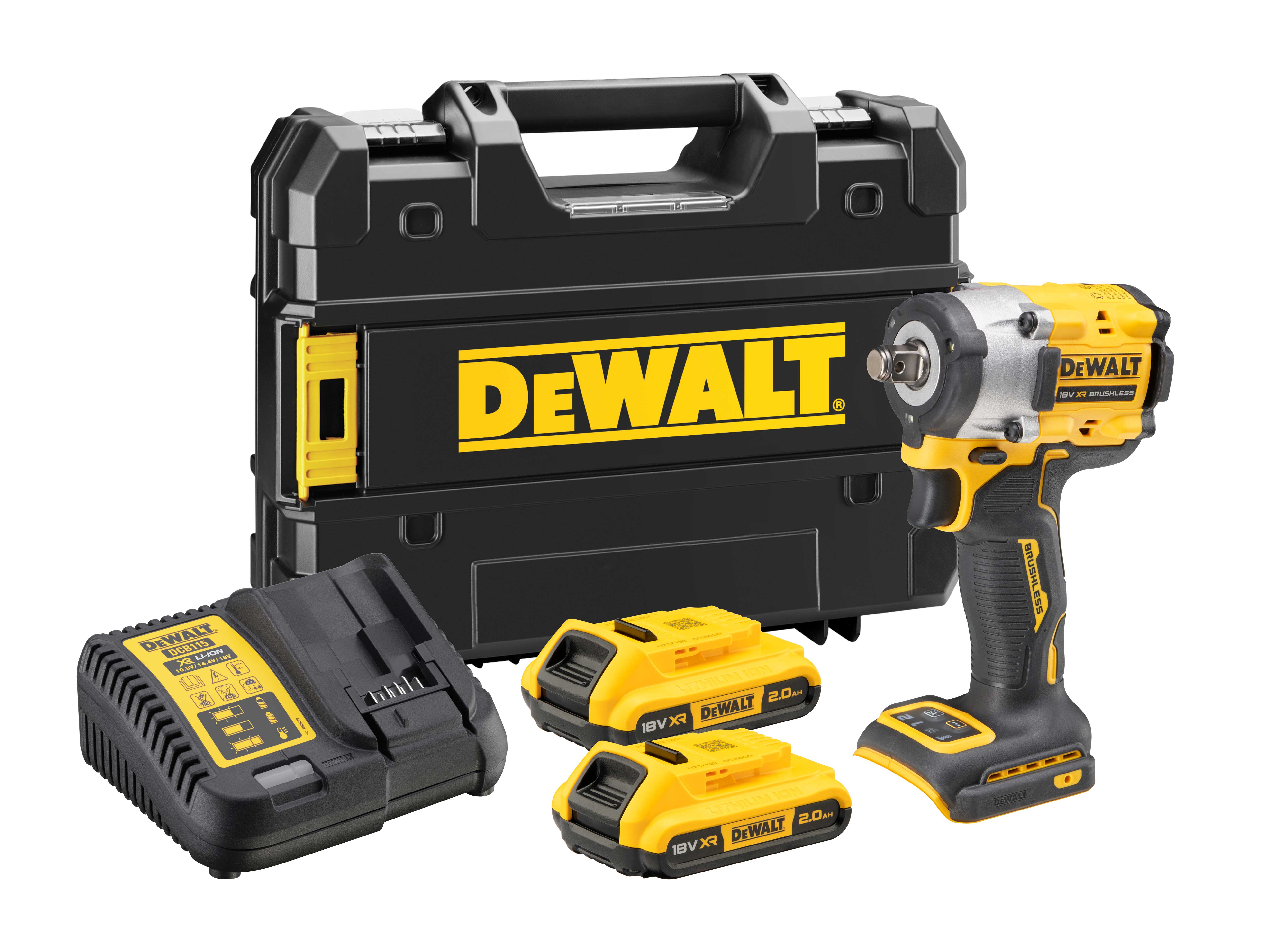 Dewalt DCF921D2T XR BL 1/2in Impact Wrench 18V 2 x 2.0Ah Li-ion img