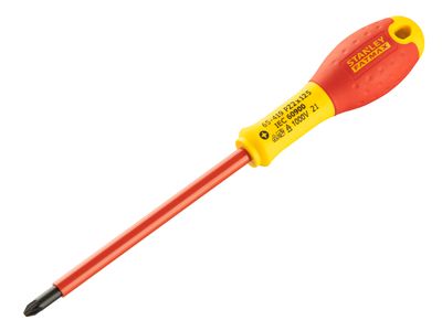 STANLEY STA065419 FatMax VDE Insulated Screwdriver Pozidriv Tip PZ2 x 125mm