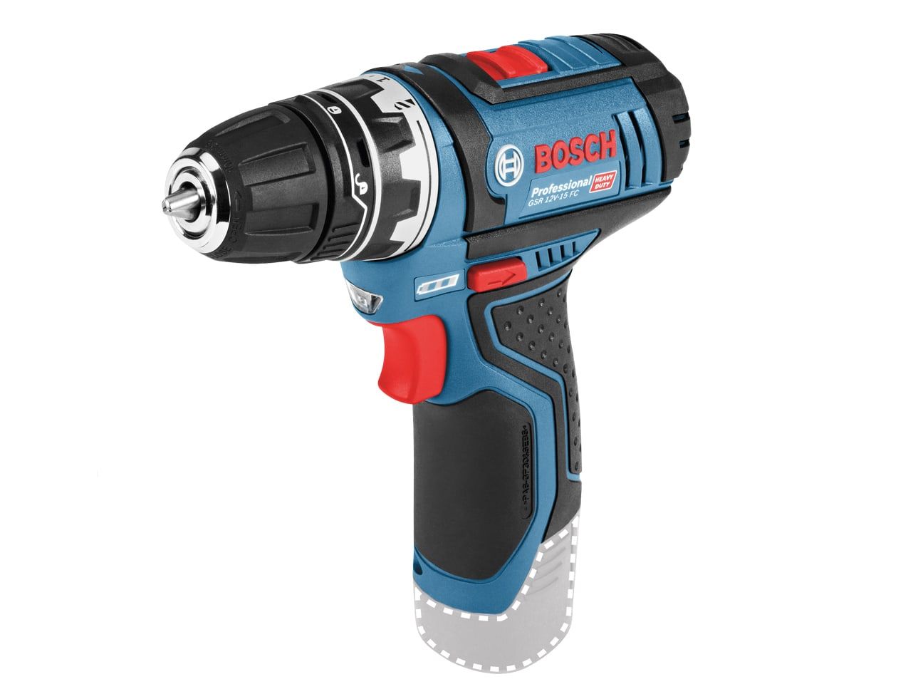 Bosch BSH6019F6002 GSR 12V-15 FC Pro FlexiClick Drill Driver + Attachment 12V Bare Unit