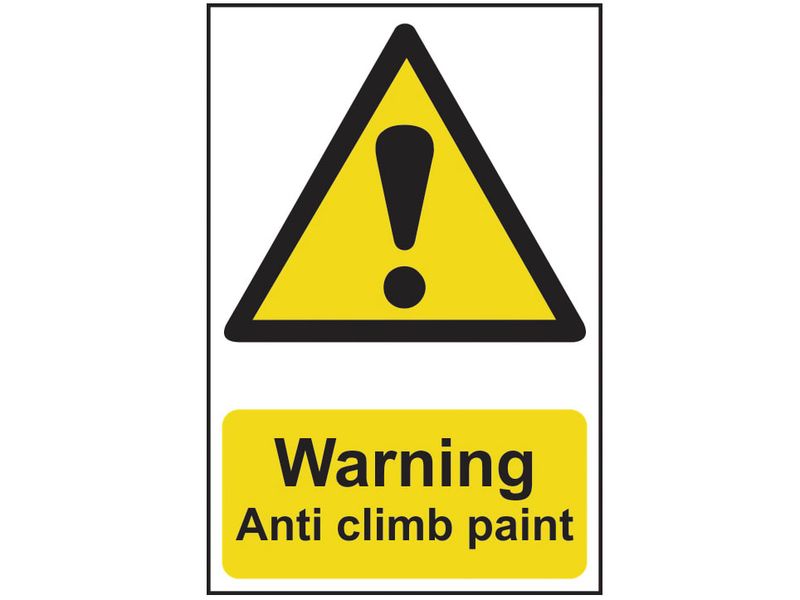Scan SCA1113 Warning Anti Climb Paint - PVC Sign 200 x 300mm