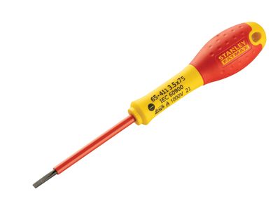 STANLEY STA065411 FatMax VDE Insulated Screwdriver Parallel Tip 3.5 x 75mm