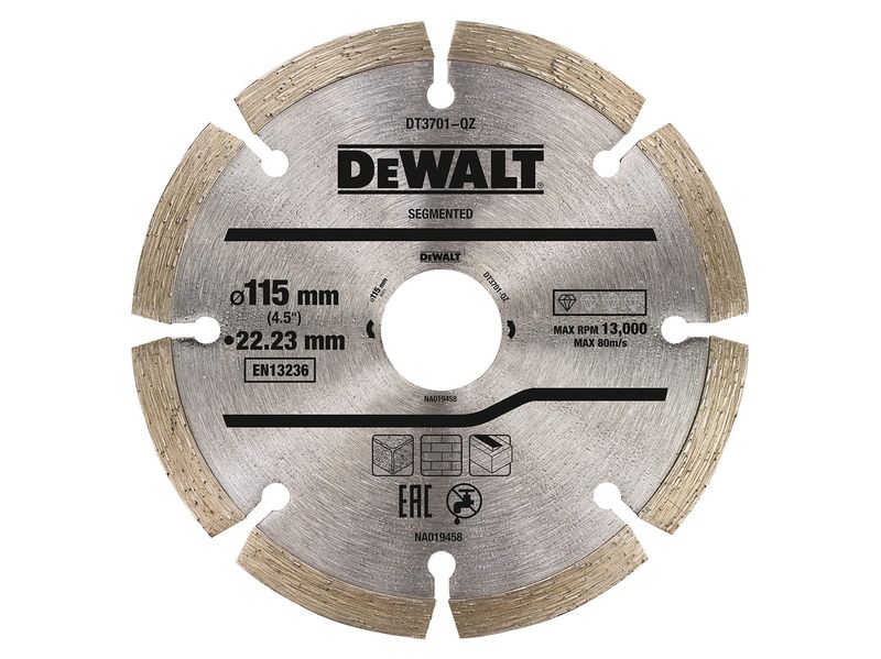 Dewalt DT3701 115mm x 22.23mm Segmented Diamond Blade