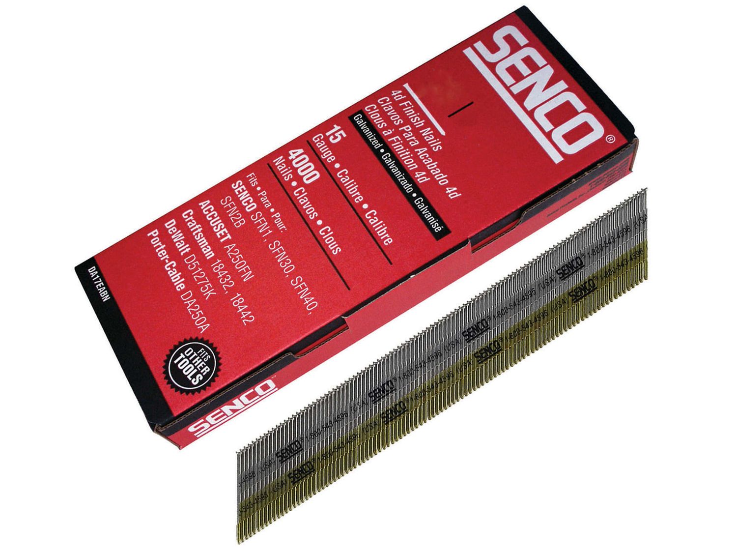 Senco SENDA25EAB Chisel Smooth Brad Nails Galvanised 15G x 64mm (Pack 3000)