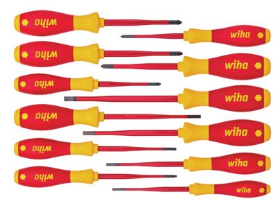 Wiha WHA41003 SoftFinish electric slimFix Screwdriver Set, 12 Piece