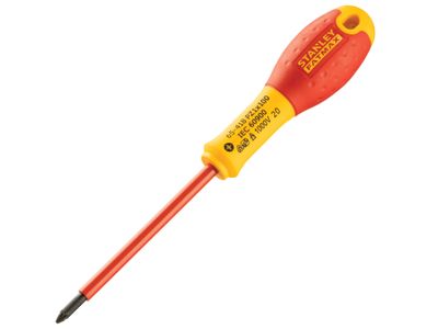 STANLEY STA065418 FatMax VDE Insulated Screwdriver Pozidriv Tip PZ1 x 100mm