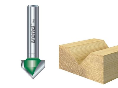 Trend TREC04414TC C044 x 1/4 TCT CraftPro Chamfer V-Groove Cutter 45° 6.0 x 12.7mm