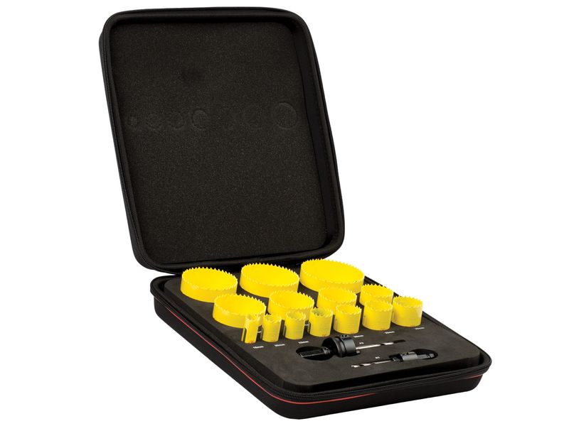 Starrett STRKFC14021 KFC14021 Fast Cut Bi-Metal Universal Holesaw Kit, 16 Piece