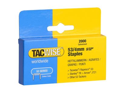 Tacwise TAC0333 53 Light-Duty Staples 4mm (Type JT21  A)  (Pack 2000)