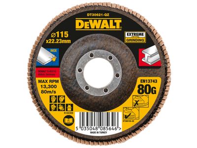 Dewalt DT30621 115mm x 22.23mm 80G Flap Disc