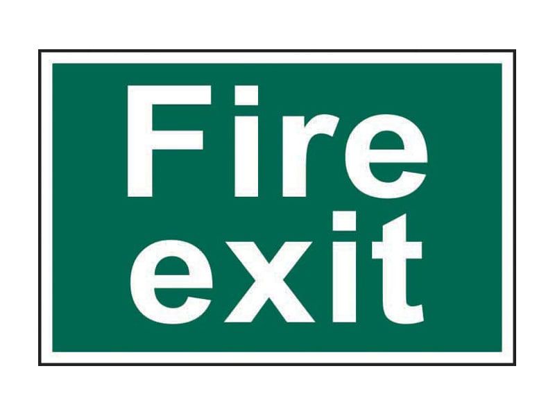 Scan SCA1502 Fire Exit Text Only - PVC Sign 300 x 200mm