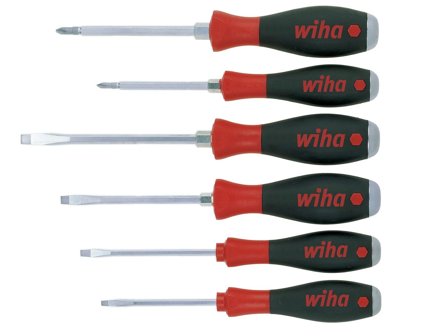 Wiha WHA21250 SoftFinish SL/PH Hex Blade Screwdriver Set, 7 Piece