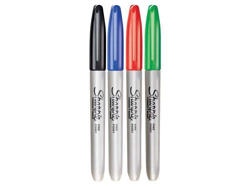 Sharpie SHP1985858 Fine Tip Permanent Marker Assorted (Pack 4)