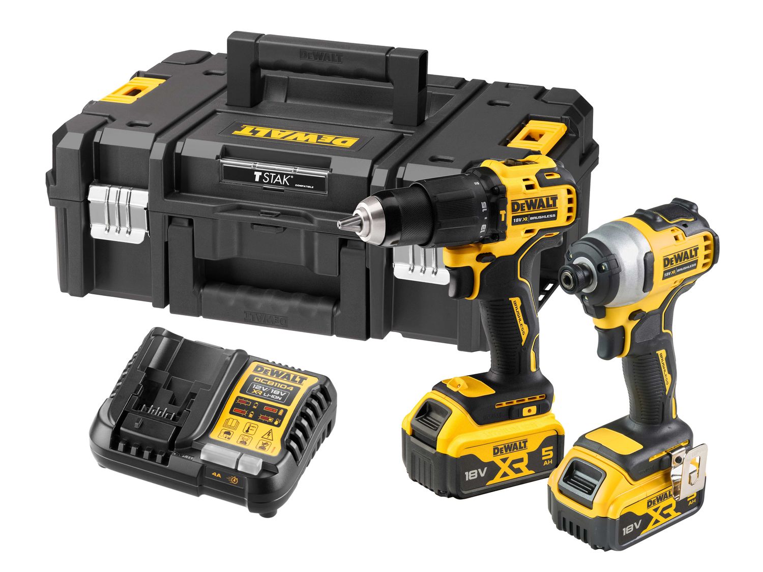 Dewalt DCK2062P2T 18v XR Brushless Combi and Impact Twin Kit 2 x 5.0Ah Li-ion
