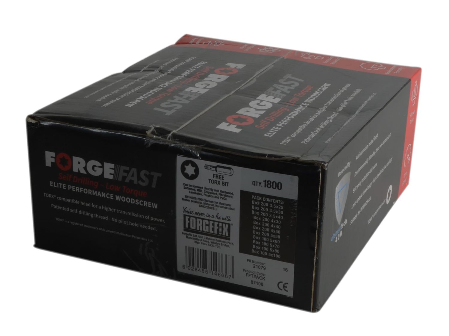 ForgeFix FORFFTPACK ForgeFast Torx Compatible Wood Screw Pack 1800 Piece