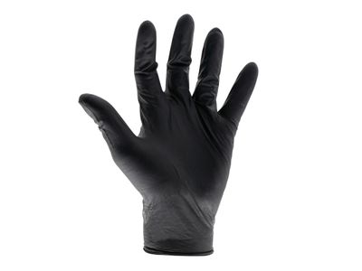 Scan SCAGLODNHDM Black Heavy-Duty Nitrile Disposable Gloves Medium Size 7 (Box of 100)