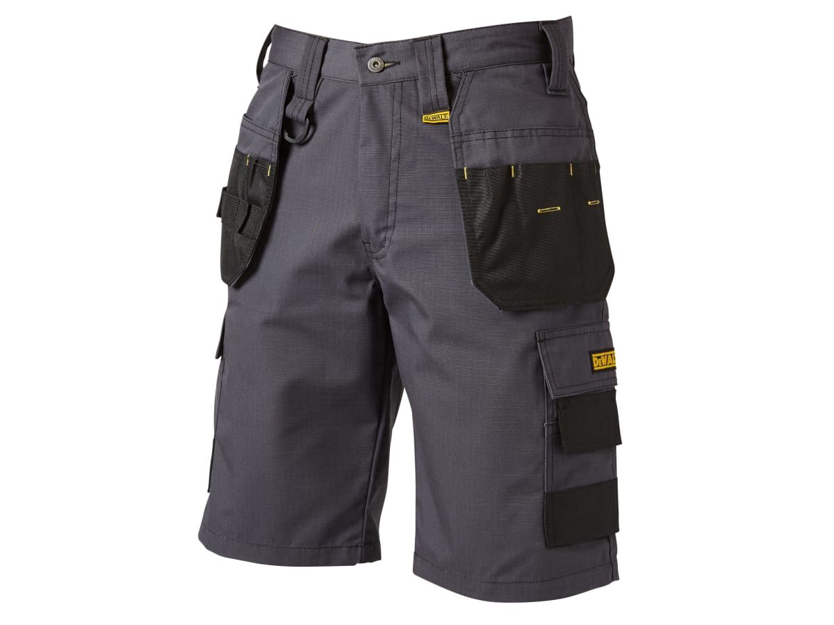DEWALT DEWCHEV42W Cheverley Lightweight Grey Polycotton Shorts Waist 42in
