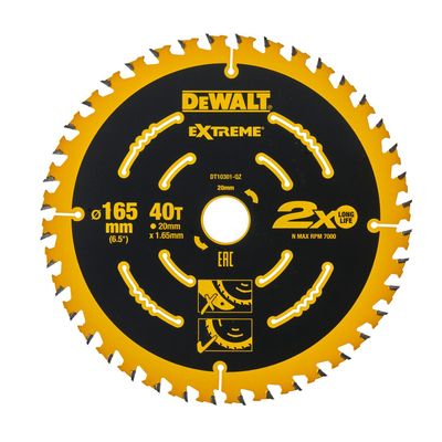 DEWALT DEWDT10301QZ Extreme Framing Circular Saw Blade 165 x 20mm x 40T