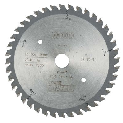 DEWALT DEWDT1091QZ DT1091 Extreme Plunge Saw Blade 165 x 20 x 40 Teeth