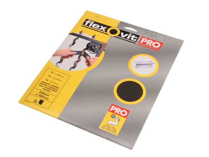 Flexovit FLV26308 Emery Cloth Sanding Sheets 230 x 280mm Coarse 60G (3)