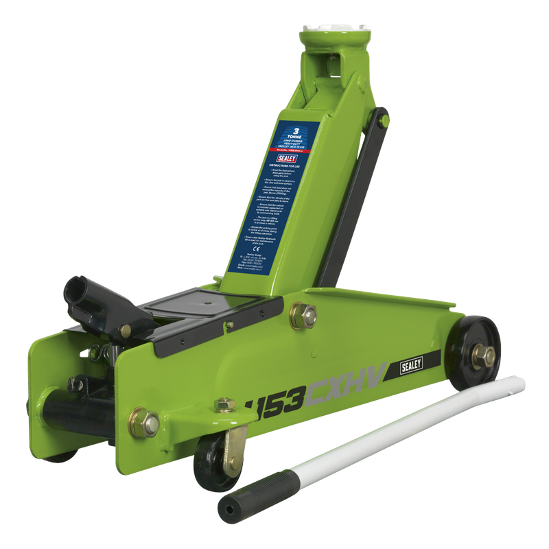 Sealey 1153CXHV Heavy-Duty Long Reach Trolley Jack 3 Tonne Green