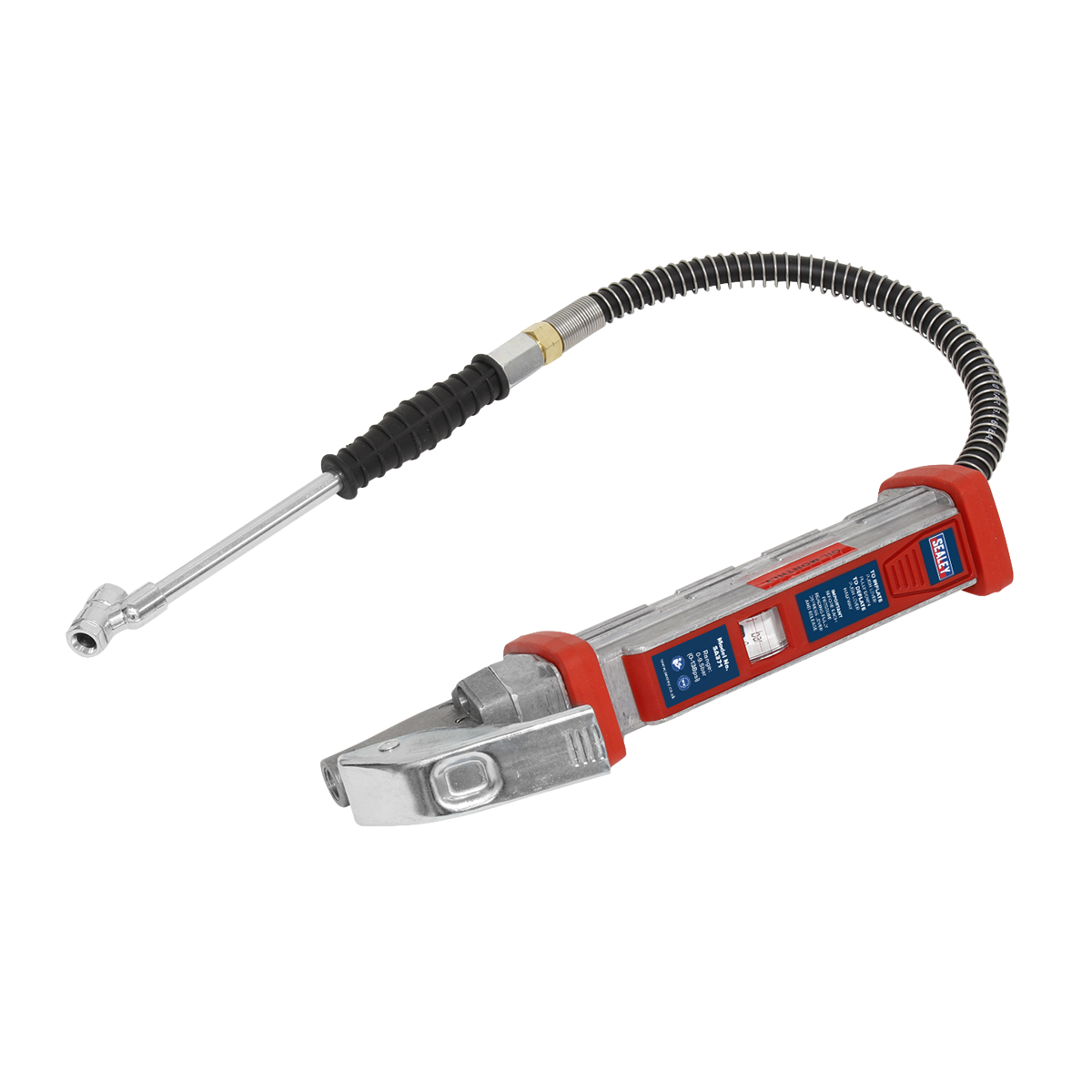 Sealey SA371 Tyre Inflator with 0.5m Hose and Twin Push-On Connector