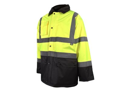 Scan SCAHVMJXXLYB Hi-Vis Yellow/Black Motorway Jacket - XXL (52in)