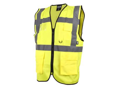 Scan SCAHVUWM Hi-Vis Utility Yellow Waistcoat - M (41in)