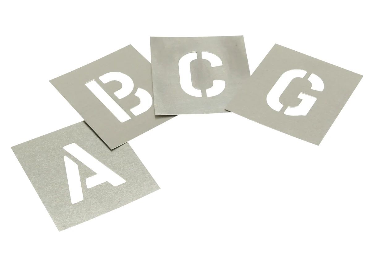 Stencils STNL2W Set of Zinc Stencils - Letters 2in Walleted