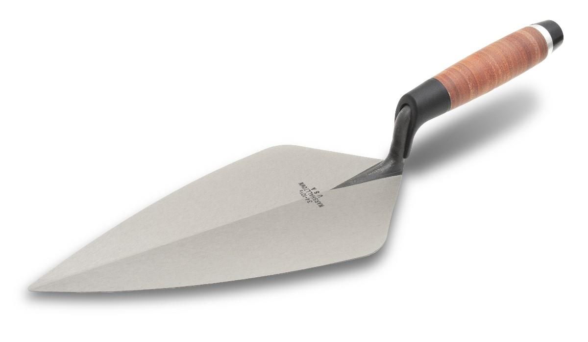 Marshalltown M3412L Wide London Pattern Brick Trowel Leather Handle 12in