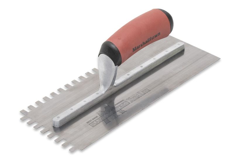 Marshalltown M5779SSDXH 10mm Stainless Steel Square Notched Trowel DuraSoft Handle