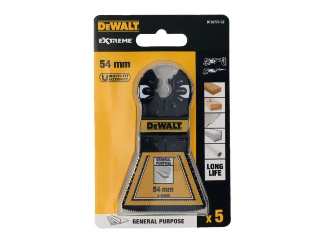 Dewalt DT20775 53mm 3-Sided Bi-Metal Multi-Tool Blades Pack of 5