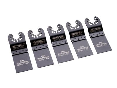 Faithfull FAIMFWM32B 5pc Multi-Tool Blade Set XMS25MULTI5