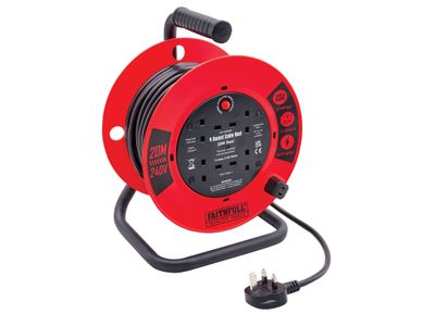Faithfull FPPCR20240 20m 13A Cable Reel 240v XMS25CR20M